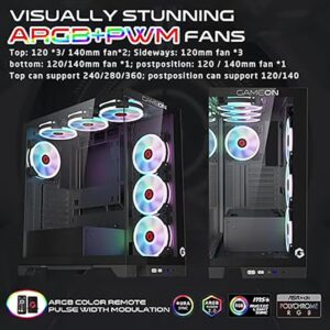 GAMEON Emperor Midnight IV Series Mid Tower Gaming Case - ARGB+Remote, 7 Fans Case Black - Image 2