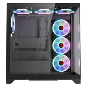 GAMEON Emperor Midnight IV Series Mid Tower Gaming Case - ARGB+Remote, 7 Fans Case Black - Image 3