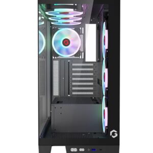 GAMEON Emperor Midnight IV Series Mid Tower Gaming Case - ARGB+Remote, 7 Fans Case Black - Image 6