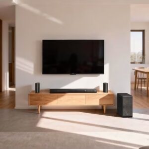 F&D HT-500DA 5.1 CH Dolby Atmos Home Theater Speaker with 8-Inch Wireless Subwoofer, 190W High-Fidelity Power, Built-in 9 Speakers, 3D Surround Sound, 6 EQ Modes, Remote Control, Customized APP and Multiple Input Options,Bluetooth 5.3 - Image 6
