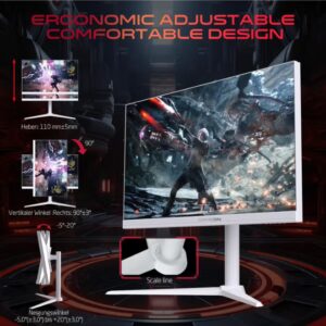 GAMEON 24" Inch Artic Pro-Series Gaming Monitor (1920x1080) FHD, Fast IPS Panel,190Hz Refresh Rate, MPRT 0.5ms Response Time, 2.1 HDMI with HDR10 Support (Support PS5) - GOA24FHD190IPS | White - Image 4