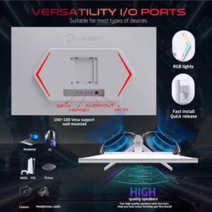 GAMEON 24" Inch Artic Pro-Series Gaming Monitor (1920x1080) FHD, Fast IPS Panel,190Hz Refresh Rate, MPRT 0.5ms Response Time, 2.1 HDMI with HDR10 Support (Support PS5) - GOA24FHD190IPS | White - Image 5