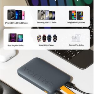VOLTME 10000mAh USB C Power Bank with Built-in Type C Cable, 22.5W PD Fast Charging - Ultra-Slim Portable Charger with 3 Ports, Compact External Battery Pack for iPhone Air, 17/17 Pro, 17 Pro Max, iPhone 16, 15 Series, Samsung Galaxy S25, S24, S23 Ultra, Google Pixel 10, 9, OnePlus 14, 13, Xiaomi 16, 15, iPad Pro/Air, Android Devices, AirPods - Lightweight, Aviation Certified, Travel Friendly - Image 4