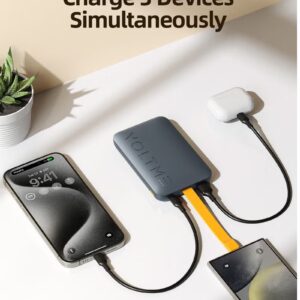 VOLTME 10000mAh USB C Power Bank with Built-in Type C Cable, 22.5W PD Fast Charging - Ultra-Slim Portable Charger with 3 Ports, Compact External Battery Pack for iPhone Air, 17/17 Pro, 17 Pro Max, iPhone 16, 15 Series, Samsung Galaxy S25, S24, S23 Ultra, Google Pixel 10, 9, OnePlus 14, 13, Xiaomi 16, 15, iPad Pro/Air, Android Devices, AirPods - Lightweight, Aviation Certified, Travel Friendly - Image 5