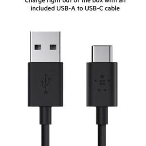 belkin 10000mAh BoostCharge Power Bank - 15W Fast Charger 1x USB C, 2x USB A ports For Apple iPhone 16/15 Or Older, Google, Samsung, Huawei, iPad Pro/iPad Mini - Matte Black - Image 4