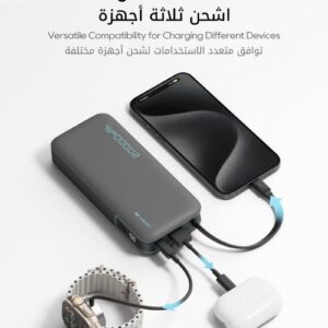 CUKTECH CP25 Power Bank, 20000mAh 55W Portable Travel Charger Built-in USB C Cable, Fast Charging Battery Pack for Xiaomi, Redmi, Poco, iPhone, Samsung, Honor, Switch, etc (Grey) - Image 7
