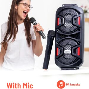 GEEPAS Rechargeable Portable Speaker, Portable Handle with 1500 MAH Huge Battery| TWS Connection & Compatible with BT/ USB/ AUX/ FM/ Micro SD | Ideal for Home, Hotels, Trips & Outdoor Use GMS11187 Black - Image 4