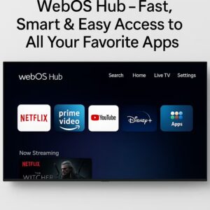 VIDEOCON 70-Inch Edgeless QLED 4K UHD Smart TV, WebOS Hub, A+ Grade Panel, Magic Remote, Dolby Audio, Bluetooth Connectivity - E70QLWO1100 Black - Image 3