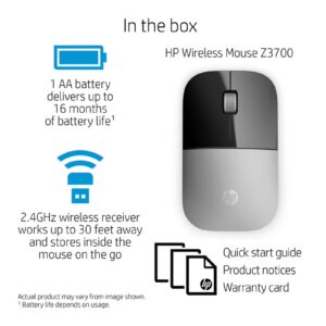 HP Z3700 Wireless Mouse Black/Silver - Image 2