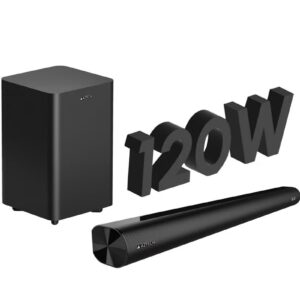 Aztech 2.1CH Soundbar 120W with Wired Subwoofer – Bluetooth 5.3 HDMI ARC Optical AUX USB Inputs – Soundbar for TV with Deep Bass and Surround Sound – Home Theater Sound System for Smart TV, PC, Laptop, Gaming Console – TV Speaker with DSP Technology, 3EQ Modes, Bass Boost, and Game Mode – Compact Wireless Audio Solution with Remote Control – Wall Mountable Slim Soundbar for Living Room, Bedroom, Office – Plug and Play Bluetooth Home Theater System – Loud and Clear Soundbar for Movies, Music, Gaming – Universal Compatibility with Samsung, LG, Sony, TCL, Hisense, Android TV, and More – Easy Setup Subwoofer for Powerful Sound – High-Quality Audio Performance – Premium Soundbar for Immersive TV Viewing – Color: Black  5.0      1 Rating - Image 3