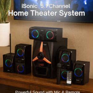 iSONIC IS460 5.1 Channel Home Theater Speaker System with 25,000 PMPO Output, Bluetooth Connectivity, USB/SD/FM Support, LED Display & Remote Control – Surround Sound for Home Entertainment - Image 6