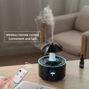 Creative Umbrella Water Drop Air Humidifier with Colorful Light Raindrop Aroma Essential Oil Diffuser Aromatherapy Humidifier - Image 2