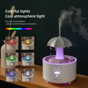 Creative Umbrella Water Drop Air Humidifier with Colorful Light Raindrop Aroma Essential Oil Diffuser Aromatherapy Humidifier - Image 3