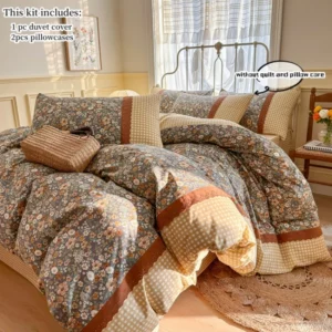 3pcs Floral Duvet Cover Set Pillowcases No Filling Korean lace bedding set Twin Single Queen Size Girls Bedding Linen - Image 3