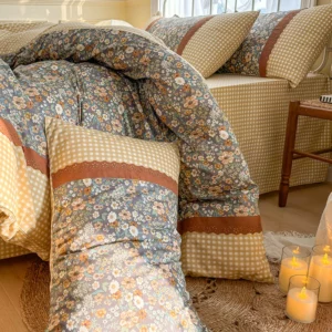 3pcs Floral Duvet Cover Set Pillowcases No Filling Korean lace bedding set Twin Single Queen Size Girls Bedding Linen - Image 8
