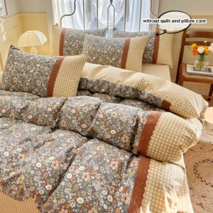 3pcs Floral Duvet Cover Set Pillowcases No Filling Korean lace bedding set Twin Single Queen Size Girls Bedding Linen - Image 5