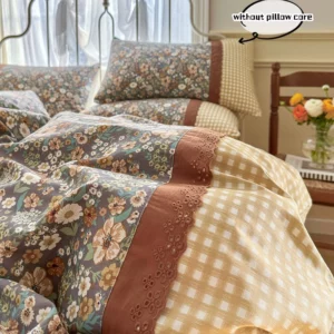 3pcs Floral Duvet Cover Set Pillowcases No Filling Korean lace bedding set Twin Single Queen Size Girls Bedding Linen - Image 4