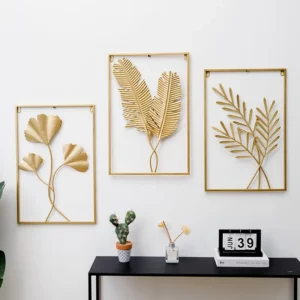 Metal Leaf Iron Wall Hanging Decor Palm Maple Leaves Plant Ginkgo Nordic Wall Pendant Mural Living Room Bedroom Home Decoration - Image 6