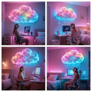 Cloud LED Lamp ,DIY Room Decoration light 3D Color Atmosphere Night Color Changing Lamp for Game Room Party Club - Image 5