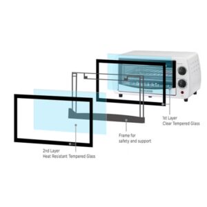 BLACK+DECKER Electric Oven Multifunction With Double Glass For Toasting/Baking/Broiling 9 L 800 W TRO9DG-B5 White - Image 3