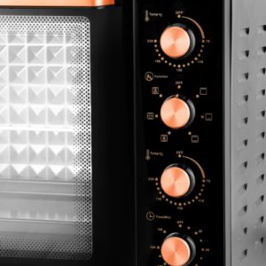 GEEPAS Multifunctional Oven With Rotisserie, Convection Functions and Inner Lamp| Easy to Use Control Knobs, 7 Stages Heating Selector, Adjustable Temperature 100 L 2800 W GO34059 Black - Image 2