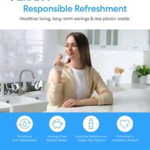 Perfect Bottom Load Water Dispenser PWD-5700KB, Floor Standing Hot Cold & Ambient Water Cooler, Smart Compressor Cooling, 5L Bottle Compatible, 580W, Black/Grey - Image 4