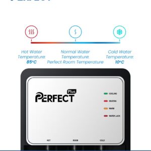 Perfect Bottom Load Water Dispenser PWD-5700KB, Floor Standing Hot Cold & Ambient Water Cooler, Smart Compressor Cooling, 5L Bottle Compatible, 580W, Black/Grey - Image 8