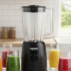 Ogera 3-in-1 Electric Blender 650 W OG5102BR | High-Speed Multi-Function Food Blender with Grinder & Chopper Attachments | 1.8 L Unbreakable Jar, Durable Stainless-Steel Blades | Ideal for Smoothies, Milkshakes, Spices & Nut Grinding | 2 Years Warranty - Image 2