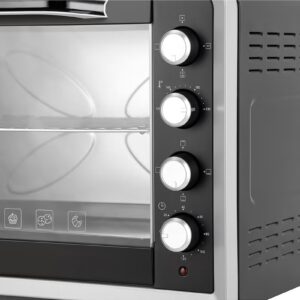 GEEPAS Electric Oven 80 L 2400 W| Rotisserie, Convection Functions and Inner Lamp| Easy to Use Control Knobs, 4 Stages Heating Selector, 100-230 Degree Celsius Adjustable Temperature| Perfect for Baking, Roasting, Cooking Meat, Cakes Etc.| 2 Years Warranty 80 L 2400 W GO4402NV Black/Silver - Image 2
