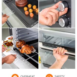 GEEPAS Electric Oven 80 L 2400 W| Rotisserie, Convection Functions and Inner Lamp| Easy to Use Control Knobs, 4 Stages Heating Selector, 100-230 Degree Celsius Adjustable Temperature| Perfect for Baking, Roasting, Cooking Meat, Cakes Etc.| 2 Years Warranty 80 L 2400 W GO4402NV Black/Silver - Image 3