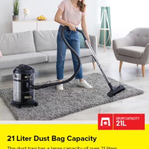 KRYPTON Drum Vacuum Cleaner with Dry & Blow Function/Large Dust Bag Capacity & Dust Bag full indicator, Wider & Flexible Hose 21 L 2300 W KNVC6107 Black - Image 3