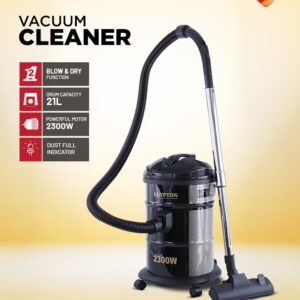 KRYPTON Drum Vacuum Cleaner with Dry & Blow Function/Large Dust Bag Capacity & Dust Bag full indicator, Wider & Flexible Hose 21 L 2300 W KNVC6107 Black - Image 5