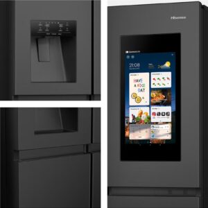 Hisense -780L / 615L Gross & Net Capacity , Premium Flat Door French Refrigerator Pure View Door Series 6.86 TFT Screen with Intelligent Hub Function, Advanced UV Ice & Water Treatment Technology, Anti Bacterial Guard, Connectife, Fresh Choice-RQ9P780TTS1-Black 240 W RQ9P780TTS1 black - Image 5