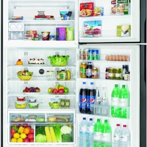 HITACHI 990L Gross Top Mount Double Door Premium Refrigerator, 10 Year Warranty on Inverter Compressor, 2 Doors Fridge, Dual Fan Cooling, LED Panel, Twist Ice Tray 452.6 kW RV990PUK1K1BSL Brilliant Silver - Image 4