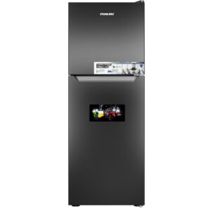 NIKAI 410L Gross/ 243L Net, No-Frost Double Door Refrigerator with Vegetable Crisper & Adjustable Glass Shelves, Temperature Control, Lock And Key, CFC Free, Silent Operation, Energy Saving R600A, Best For Home, Office & Hotels NRF410FSS Grey - Image 3
