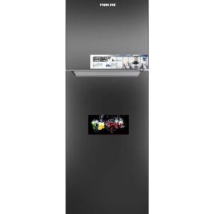 NIKAI 410L Gross/ 243L Net, No-Frost Double Door Refrigerator with Vegetable Crisper & Adjustable Glass Shelves, Temperature Control, Lock And Key, CFC Free, Silent Operation, Energy Saving R600A, Best For Home, Office & Hotels NRF410FSS Grey - Image 9