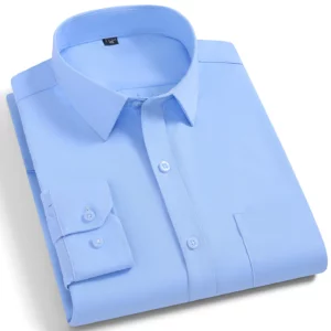 Men's Long Sleeve Shirt Non Ironing Plus Size Plaid Stripes Business Casual Dress Shirt Stylish Office Wear For Elegant Men - Image 5