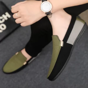 2025 Spring/Autumn New Arrivals: Fashionable Men's Shoes Large Colour Block Patchwork Loafers Versatile Stylish Student Shoes - Image 3