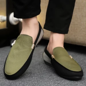 2025 Spring/Autumn New Arrivals: Fashionable Men's Shoes Large Colour Block Patchwork Loafers Versatile Stylish Student Shoes - Image 4