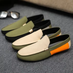 2025 Spring/Autumn New Arrivals: Fashionable Men's Shoes Large Colour Block Patchwork Loafers Versatile Stylish Student Shoes - Image 5