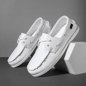 Men's Trendy Apron Toe Loafer Shoes, Slip On Comfy Non Slip For Outdoor Walking Traveling, Spring And Summer - Image 5