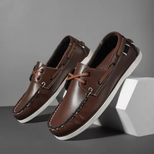 Men's Trendy Apron Toe Loafer Shoes, Slip On Comfy Non Slip For Outdoor Walking Traveling, Spring And Summer - Image 7