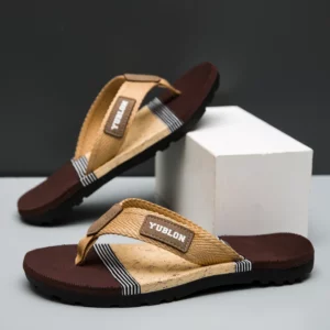 YRZL Men Slippers Comfortable Slides Sandals Non-Slip Flip Flops Lightweight Beach Shoes Casual Outdoor Breathable Men Slippers - Image 1