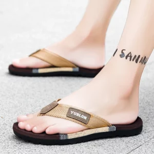 YRZL Men Slippers Comfortable Slides Sandals Non-Slip Flip Flops Lightweight Beach Shoes Casual Outdoor Breathable Men Slippers - Image 4