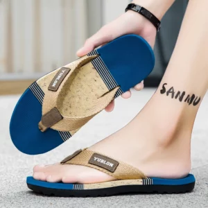 YRZL Men Slippers Comfortable Slides Sandals Non-Slip Flip Flops Lightweight Beach Shoes Casual Outdoor Breathable Men Slippers - Image 5