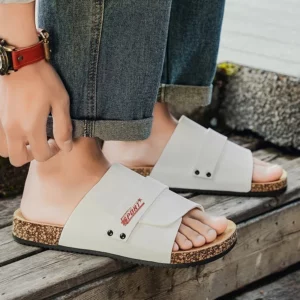 Slippers Men Luxury Classic Brown Cork Summer Slides Fashionable Womens Flat Slippers Outdoor Mules Sandals Men pantuflas hombre - Image 5