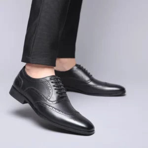 Men's Classic Retro Brogue Shoes Mens Lace-Up Leather Dress Business Office Flats Men Wedding Party Oxfords EUR Sizes 38-48 - Image 4