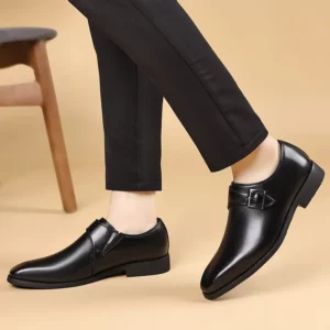 Britain New Gentleman Pointed Belt buckle Casual Shoes For Men Monk Strap Loafers Party Formal Prom Wedding Dress Footwear - Image 3