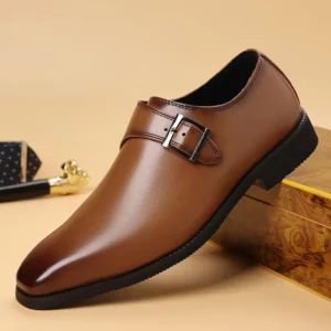 Britain New Gentleman Pointed Belt buckle Casual Shoes For Men Monk Strap Loafers Party Formal Prom Wedding Dress Footwear - Image 5