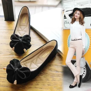 BEYARNE spring autumn sweet bow knot flats women flower appliques moccasins brand high quality ballet flats woman single shoes - Image 6